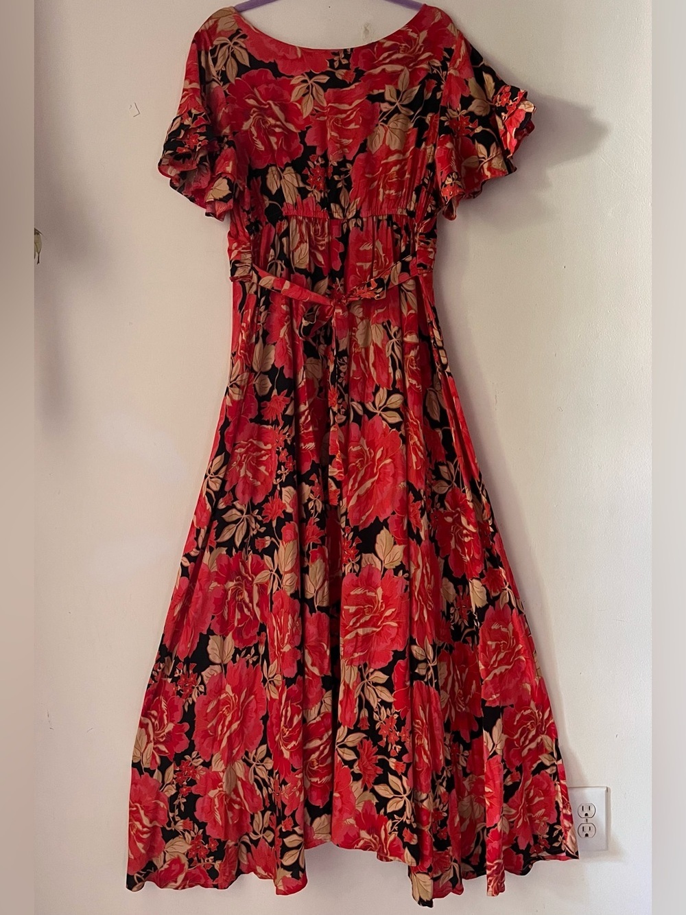 Anthropologie Abel The Label Vivid Dreams Boho Bright Floral Maxi Dress Sz M - Picture 3 of 14